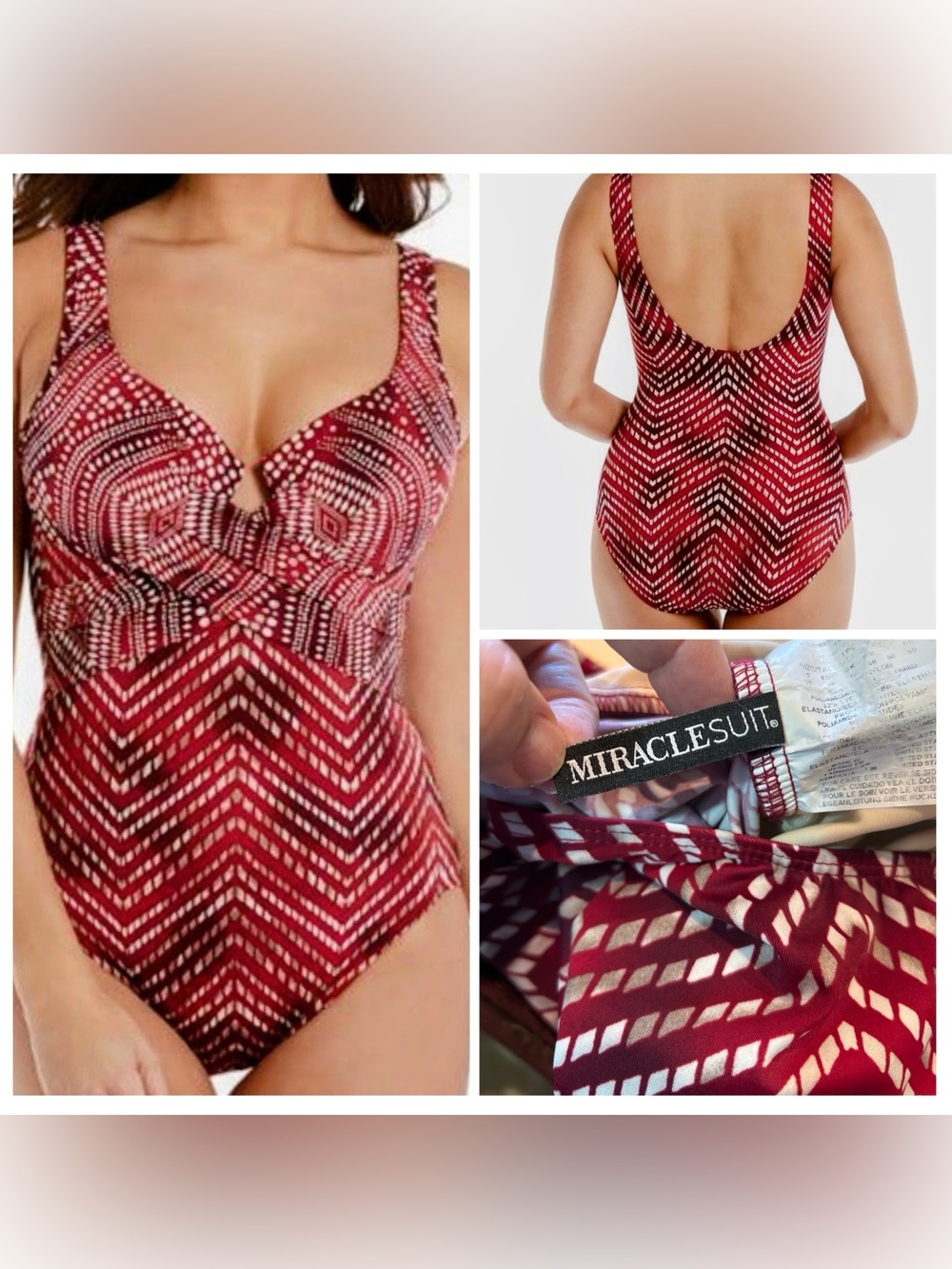 Miraclesuit Babylon Crisscross Escape Red Multi One-Piece Swimsuit